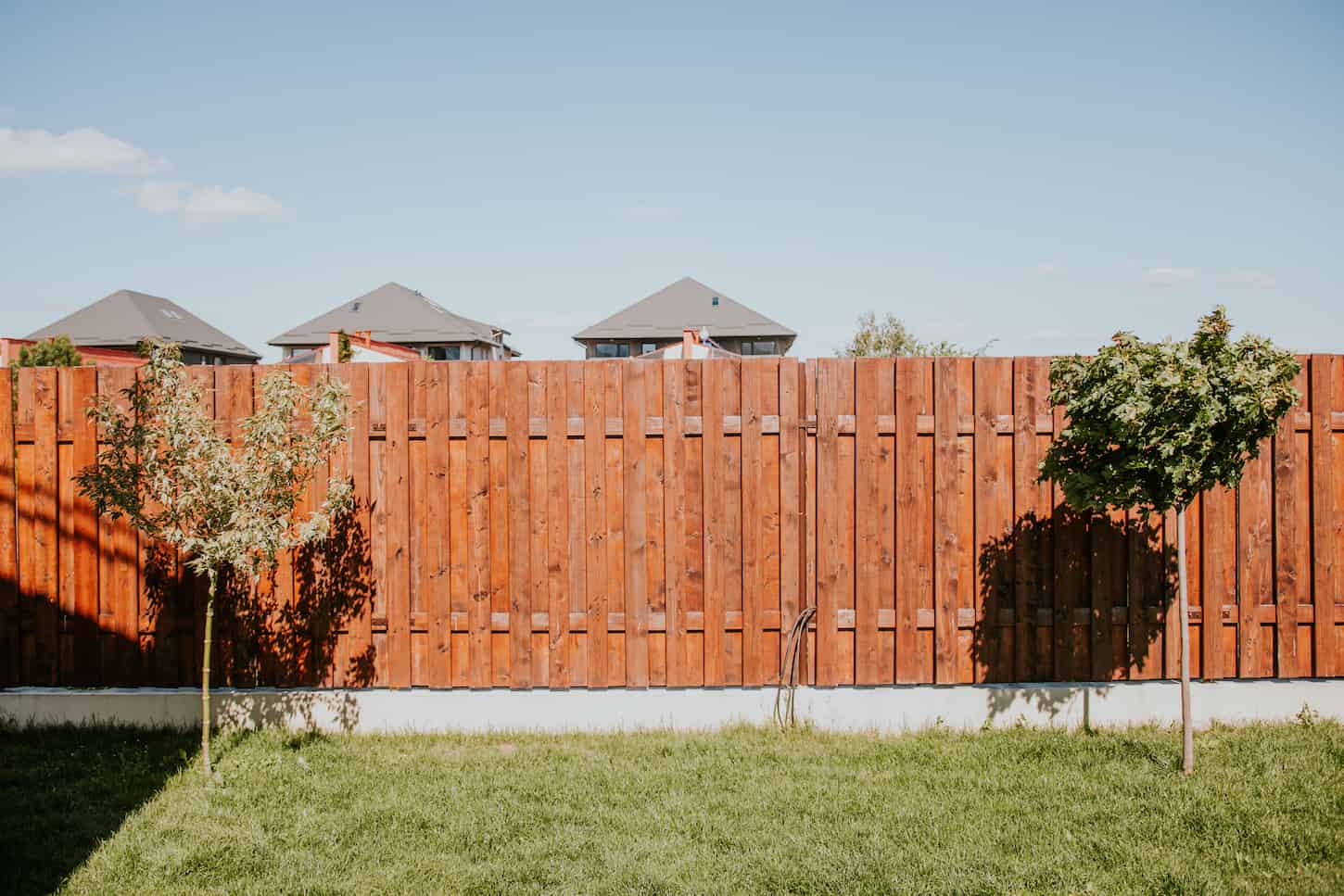 An image of a wooden fence in a private home.