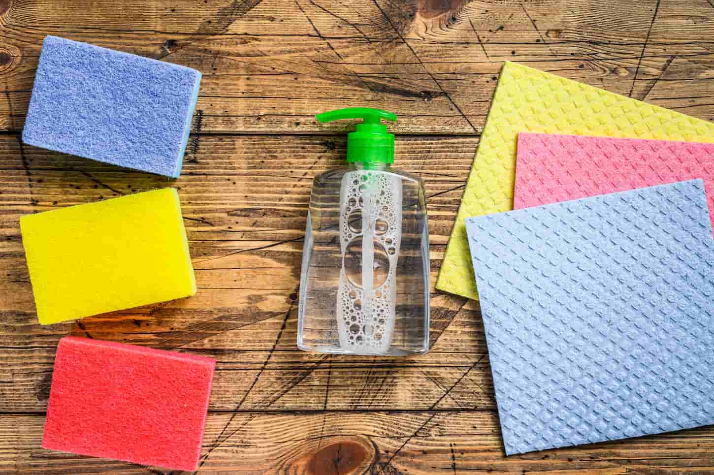 An image of Washing and cleaning stuff, domestic supplies for spring cleaning service.